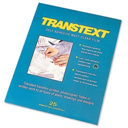 Transtext Clear Self Adhesive Film 25 Sheets