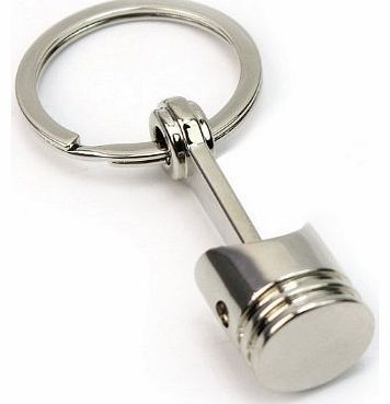Creative Engine Keychain Piston Keyring Silvery Metal Keyfob Men Car Part Collect