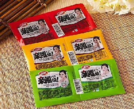 fantat.trading Wei Long Qin Zui Shao Spicy Slice Spicy Gluten 26g *15- packets (Chinese Special Snack Food)(mixed three flavor)