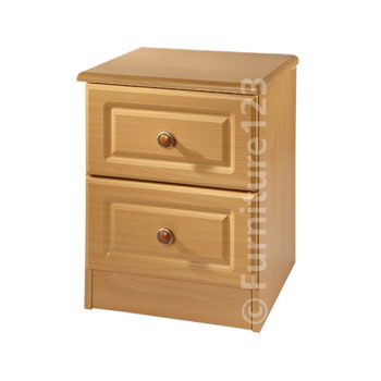 Welcome Furniture Amelie 2 Drawer Bedside Table in Beech