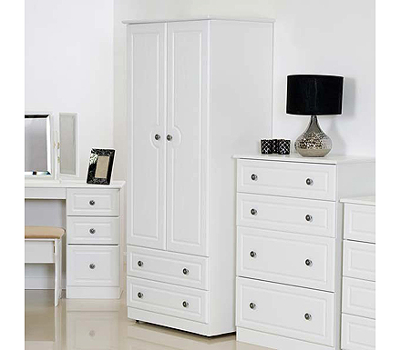 Welcome Furniture Amelie White 2 Door 2 Drawer Wardrobe