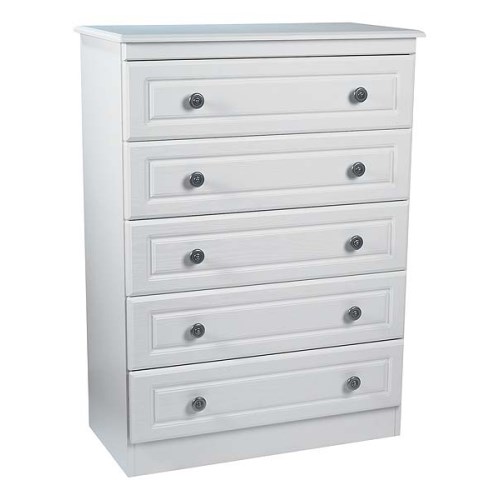 Welcome Furniture Amelie White 5 Drawer Chest