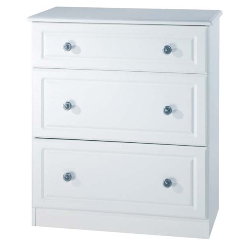 Welcome Furniture Amelie White Deep 3 Drawer Chest