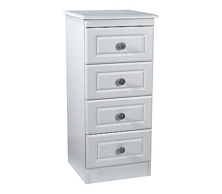 Welcome Furniture Amelie White Narrow 4 Drawer Chest
