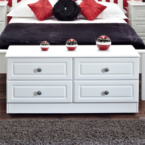 Welcome Furniture Amelie White Wide 4 Drawer Chest