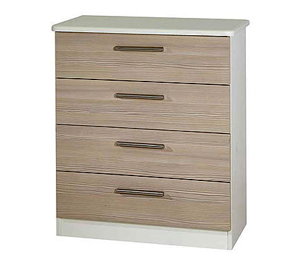 Welcome Furniture Cino 4 Drawer Chest in Coffee and Cream