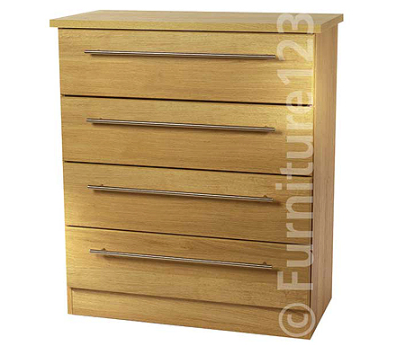 Welcome Furniture Clearance - Loxley 4 Drawer Chest in Maple (PAIR)