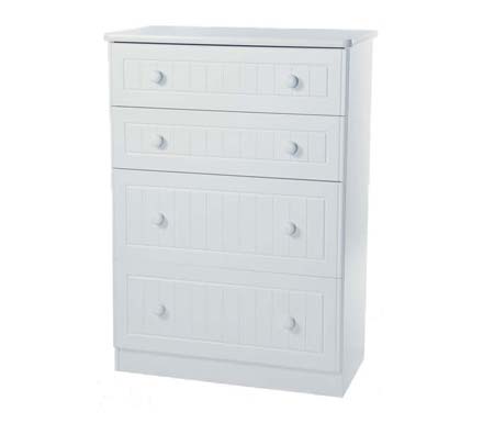 Welcome Furniture Cornwall White Deep 4 Drawer Chest