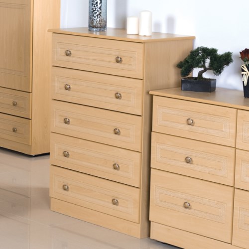 Welcome Furniture Eske 5 Drawer Chest in Beech