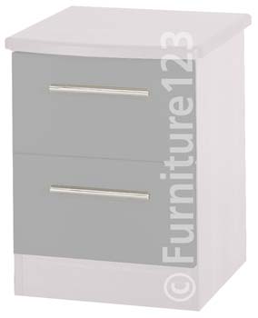 Welcome Furniture Hatherley 2 Drawer Bedside Chest in White and