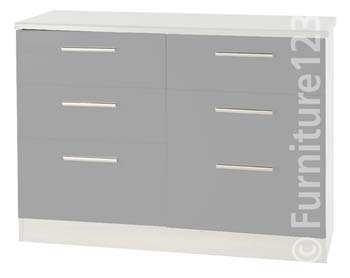 Welcome Furniture Hatherley 3 3 Drawer Chest in White and Steel