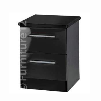Welcome Furniture Hatherley High Gloss 2 Drawer Bedside Chest in