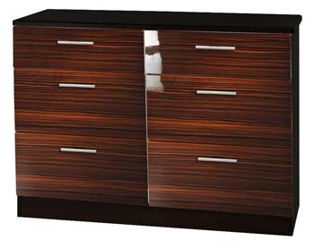Welcome Furniture Hatherley High Gloss 3 3 Drawer Chest in Black
