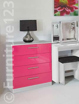Welcome Furniture Hatherley High Gloss Small 4 Drawer Chest in
