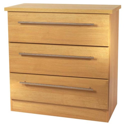 Welcome Furniture Loxley 3 Drawer Chest in Oak