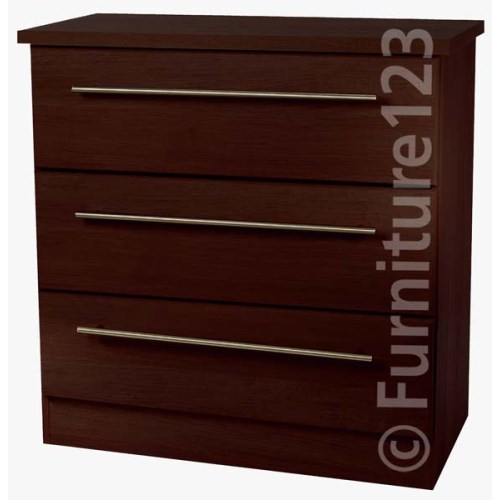 Welcome Furniture Loxley 3 Drawer Chest in Walnut