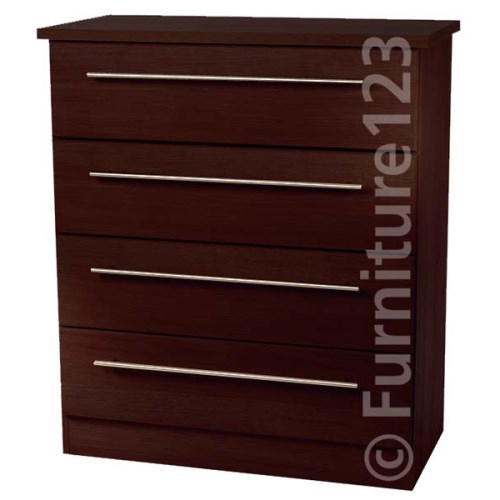 Welcome Furniture Loxley 4 Drawer Chest in Walnut