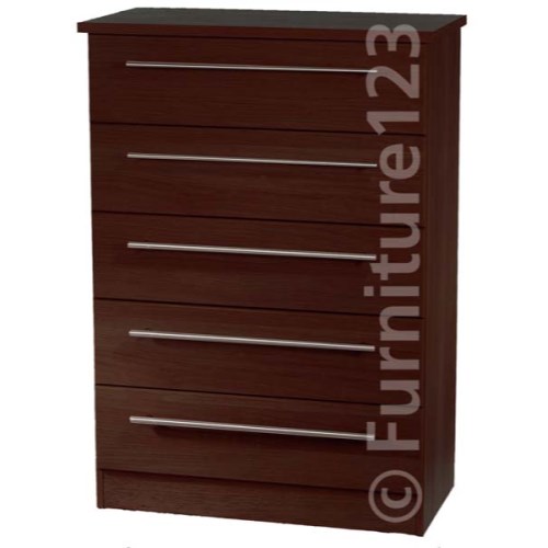 Welcome Furniture Loxley 5 Drawer Chest in Walnut