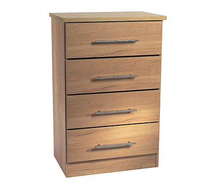 Welcome Furniture Loxley Midi 4 Drawer Chest in Oak