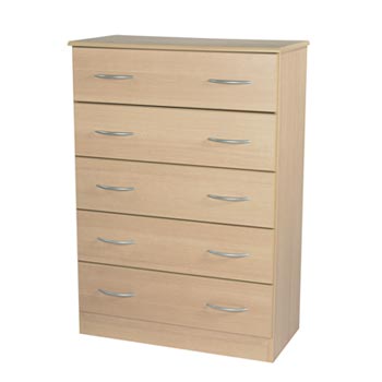 Welcome Furniture Stratford 5 Drawer Chest in Light Oak