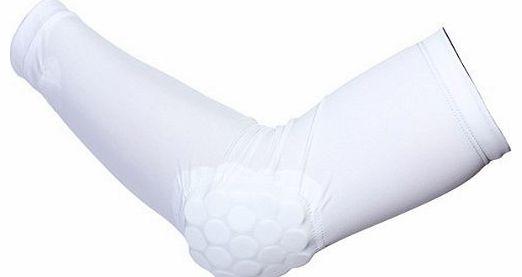 Basketball Equipment Shooter Arm Sleeve Elbow Protector (White Large)