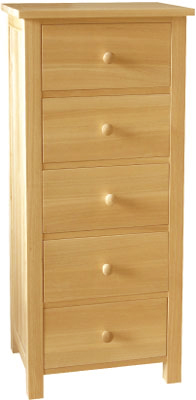 wellington 5 DRAWER CHEST OF DRAWERS OILED