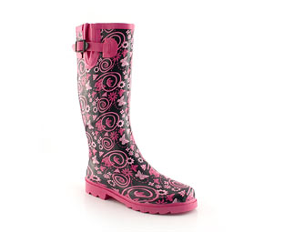 Wellington Boot With Butterfly Design