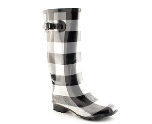 wellington Boot With Check Print