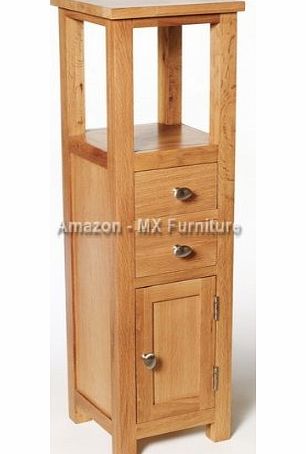 New Natural Solid Oak Small Compact Bathroom Console Hall Corner Bedside Phone Storage Cupboard Cabinet Tower Unit Table