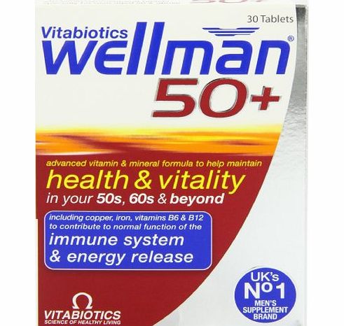 Wellman Vitabiotics Wellman 50  Advanced Vitamin and Mineral Supplement 30 Tablets
