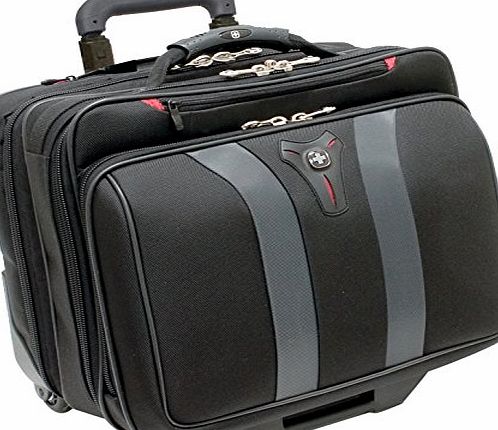 Wenger 600659 GRANADA 17`` Wheeled Laptop Case , Padded laptop compartment with overnight compartment in Black / Grey {29 Litres}
