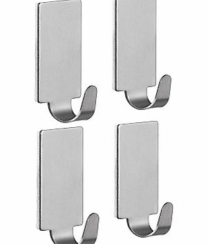 Wenko Self Adhesive Rectangular Hooks, Pack of 4
