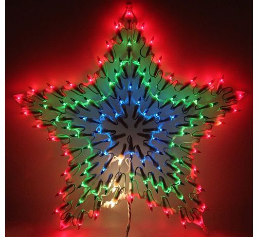 100 Lights Star Silhouette Christmas Decoration with Chasing/ Static Settings, Multi-Colour