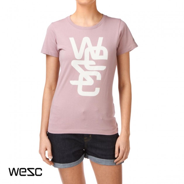 Womens Wesc Overlay Soft T-Shirt - Mauve Shadows
