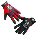 West Coast Choppers red pay up sucker riding gloves