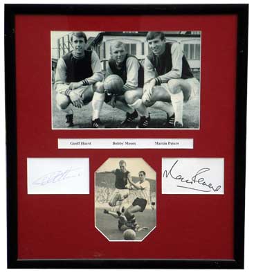 West Ham presentation signed by Moore Hurst and Peters