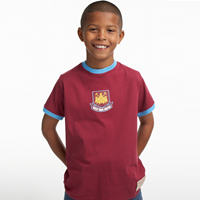 Ham United Ringer T-Shirt - Claret/Sky -