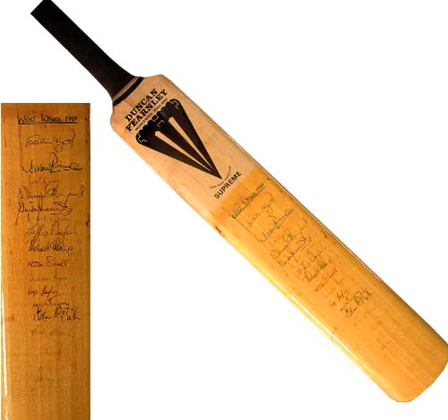 West Indies fully signed bat - 1984 Lord` test v England