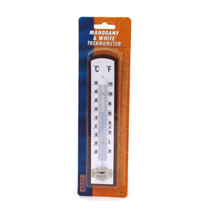 West Meters Mahogany and White Thermometer