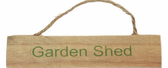 West5Products Garden Shed Shabby Vintage Chic Wooden Garden Sign Plaque w/ Hanging Twine