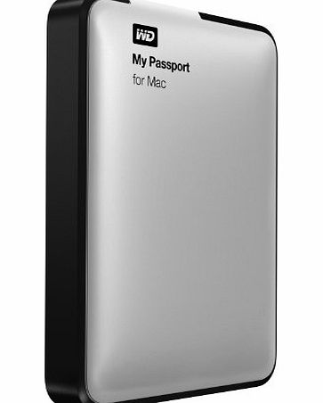 Western Digital WD My Passport 1TB USB 3.0 High Capacity Portable Hard Drive for Mac - Silver