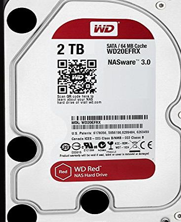 Western Digital WD Red 2TB NAS Desktop Hard Disk Drive - Intellipower SATA 6 Gb/s 64MB Cache 3.5 Inch