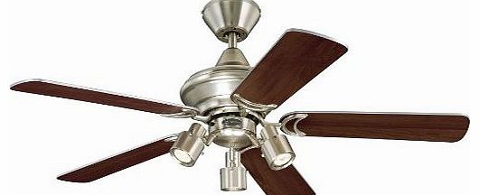 Westinghouse Kingston 105 cm/ 42-inches Ceiling Fans, Brushed Aluminum-Weathered Maple/ Silver