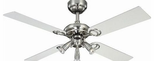 Westinghouse Pearl 105 cm/ 42-inches Ceiling Fans, Stainless Steel-Light Maple/ White