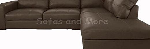 Westpoint BRAND NEW WESTPOINT VENICE BIG CORNER SOFA FAUX LEATHER BROWN RIGHT HAND SIDE