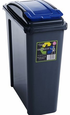 Blue 25 Litre Plastic Waste Bin High Quality with Flap Lid