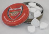 OFFICIAL ARSENAL FC MINATURE TIN BOX WITH SUGAR FREE MINTS