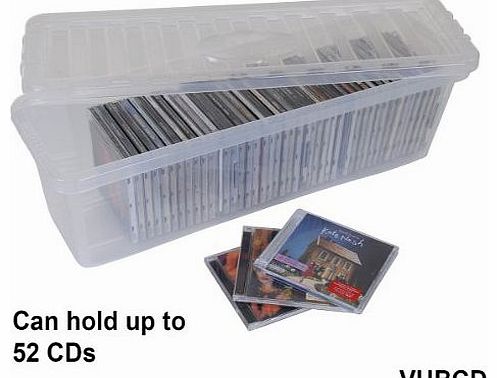 Clear CD Storage Box to Hold 52 CDs