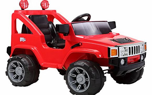 WhiteboxTM Ride On Car truck for Kids Battery powered electric Remote Control R/C Like JeepHummer 4x4 Army (Red)