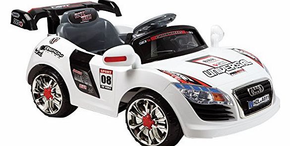 White Box WhiteboxTM Ride On Sports Car for Kids Battery powered electric Remote Control Toy Like Audi R8 style cars (White)